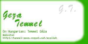 geza temmel business card